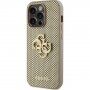 Guess Perforated 4G Glitter Metal Logo maska za iPhone 14 Pro Max - zlatni