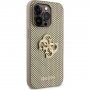 Guess Perforated 4G Glitter Metal Logo maska za iPhone 14 Pro Max - zlatni