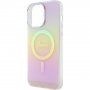 Guess IML Iridescent Script maska sa MagSafe za iPhone 15 Pro Max - duginih boja
