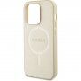 Guess Saffiano maska sa MagSafe za iPhone 15 Pro Max - zlatni