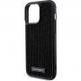 Karl Lagerfeld Rhinestone Plate Metal Logo maska sa kamenčićima za iPhone 15 Pro Max - crni
