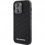 Karl Lagerfeld Quilted Pattern maska za iPhone 15 Pro - crni