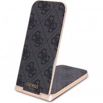 Guess 4G Pattern Aluminium 2u1 stolni bežični magnetni punjač za iPhone / AirPods - crna