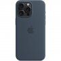 Originalna Apple silikonska maskica s MagSafe za iPhone 15 Pro Max - olujno plava
