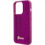 Guess Sequin Script Logo maska sa šljokicama za iPhone 15 Pro - fuksija