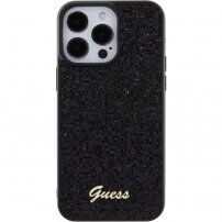 Guess Square Mirror Script Logo maska za iPhone 15 Pro Max - crni