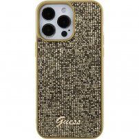 Guess Square Mirror Script Logo maska za iPhone 15 Pro Max - zlatni