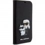 Karl Lagerfeld Saffiano Karl and Choupette NFT flip futrola za iPhone 15 - crno