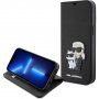 Karl Lagerfeld Saffiano Karl and Choupette NFT flip futrola za iPhone 15 Plus - crno