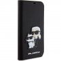 Karl Lagerfeld Saffiano Karl and Choupette NFT flip futrola za iPhone 15 Pro - crno