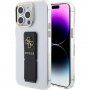 Guess Grip Stand 4G Metal Logo prozirna maska sa stalkom za iPhone 15 Pro Max - proziran