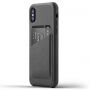 Mujjo Full Leather Wallet futrola za Apple iPhone X - Siva