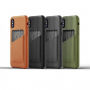 Mujjo Full Leather Wallet futrola za Apple iPhone X - Siva