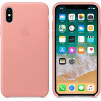 Originalna Apple kožna futrola za iPhone X - blijedoružičasta