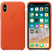 Originalna Apple kožna futrola za iPhone X - svijetlonarančasta