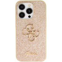 Guess Fixed Glitter 4G Metal Logo svjetlucava maska za iPhone 15 Pro Max - zlatni