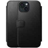 Nomad Modern Leather Folio flip futrola sa MagSafe za iPhone 15 - crno