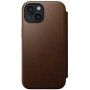 Nomad Modern Leather Folio flip futrola sa MagSafe za iPhone 15 - smeđi