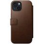 Nomad Modern Leather Folio flip futrola sa MagSafe za iPhone 15 - smeđi