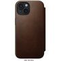 Nomad Modern Leather Folio flip futrola sa MagSafe za iPhone 15 - smeđi