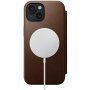 Nomad Modern Leather Folio flip futrola sa MagSafe za iPhone 15 Plus - smeđi