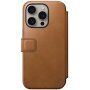 Nomad Modern Leather Folio flip futrola sa MagSafe za iPhone 15 Pro Max - smeđa boja sedla