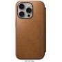 Nomad Modern Leather Folio flip futrola sa MagSafe za iPhone 15 Pro Max - smeđa boja sedla