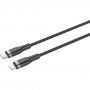 FIXED pleteni kabel za punjenje i prijenos podataka PD 60 W USB-C / Lightning - MFi za iPhone / iPad / iPod / AirPods - 2 m - crna