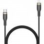 FIXED pleteni kabel za punjenje i prijenos podataka PD 60 W USB-C / Lightning - MFi za iPhone / iPad / iPod / AirPods - 2 m - crna
