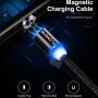 FLOVEME Round magnetski kabel s USB-C / Micro USB / Lightning za iPhone / iPad / iPod / AirPods - 1m - zlatna