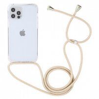 Prozirni etui s uzicom za iPhone 15 Pro - bež