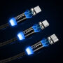 FLOVEME Round magnetski kabel USB-A / USB-C / Micro USB / Lightning za iPhone / iPad / iPod / AirPods - 1 m - srebrna