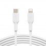 BELKIN BOOST Charge izdržljivi kabel za punjenje i prijenos podataka USB-C / Lightning - MFi za iPhone / iPad / iPod / AirPods - 1 m - bijela