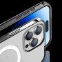 Prozirna maska s crnim MagSafe za iPhone 15 Pro - siva