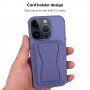 Kožna maska s džepom za kartice i preklopnim postoljem za iPhone 11 Pro - tamno plava