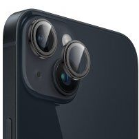 MOMAX kaljena stakla s metalnim okvirom za zaštitu leće stražnje kamere za iPhone 15 / 15 Plus - crna