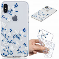 Plastična maska za iPhone X / XS - bijela cvijeće