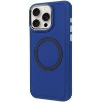 Izdržljiva silikonska maska s MagSafe za iPhone 15 Pro - tamno plava