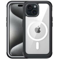 Futrola otporna na udarce s ojačanim rubovima i MagSafe za iPhone 15 Plus - crna