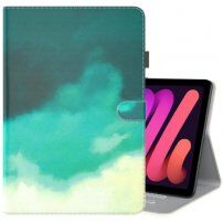 Futrola sa uzorkom vodenih boja i prostoram za kartice pro iPad mini 6 / mini 7 - petrolej