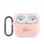 Lacoste Glossy Printing Logo silikonski etui za AirPods Pro - ružičasti