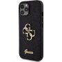 Guess Fixed Glitter 4G Metal Logo svjetlucava maska za iPhone 12 / 12 Pro - crna