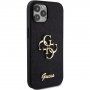 Guess Fixed Glitter 4G Metal Logo svjetlucava maska za iPhone 12 / 12 Pro - crna