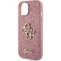 Guess Fixed Glitter 4G Metal Logo svjetlucava maska za iPhone 12 / 12 Pro - ružičasta
