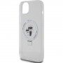Karl Lagerfeld Ringstand Karl and Choupette maska s preklopnim postoljem i MagSafe za iPhone 15 Plus - prozirna