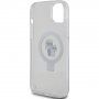 Karl Lagerfeld Ringstand Karl and Choupette maska s preklopnim postoljem i MagSafe za iPhone 15 Plus - prozirna