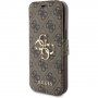 Preklopna futrola Guess 4G Metal Logo za iPhone 15 - smeđa