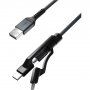 Nomad Kevlar univerzalni pleteni kabel PD 100 W USB-A / USB-C / Lightning / mikro USB za iPhone / iPad / MacBook / AirPods - 1,5 m - crna