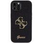 Guess Fixed Glitter 4G Metal Logo svjetlucava maska za iPhone 12 / 12 Pro - crna