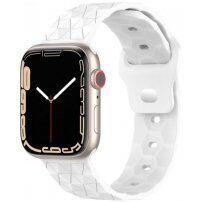 Silikonski remen s geometrijskim uzorkom za Apple Watch Ultra 49 mm / 45 mm / 44 mm / 42 mm - bijela